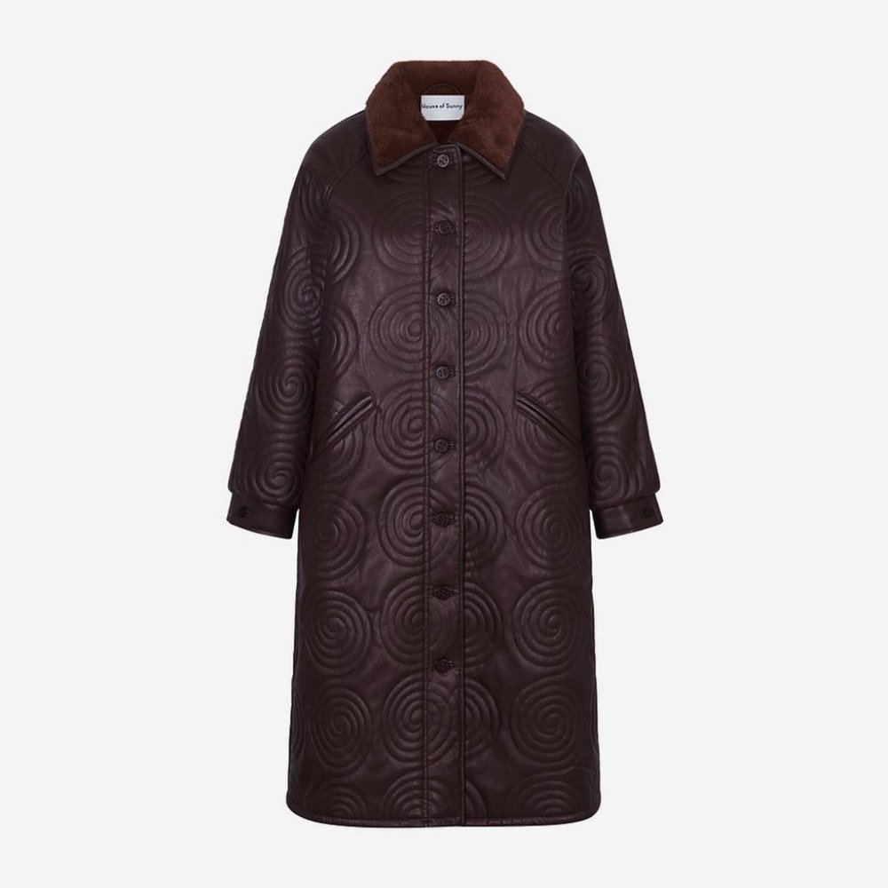 NWT House of Sunny Cosmo Overcoat in Mahogany Brown Size 2 - Picture 4 of 10